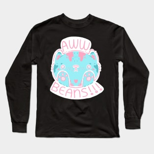 Blue Cat and Pink Jelly Bean Toes Long Sleeve T-Shirt